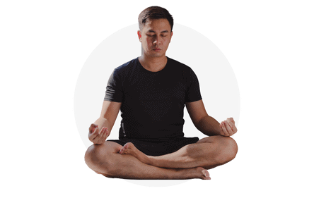 male yogi in seated meditation